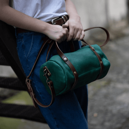 JANE LEATHER CROSSBODY - PINE GREEN BISON