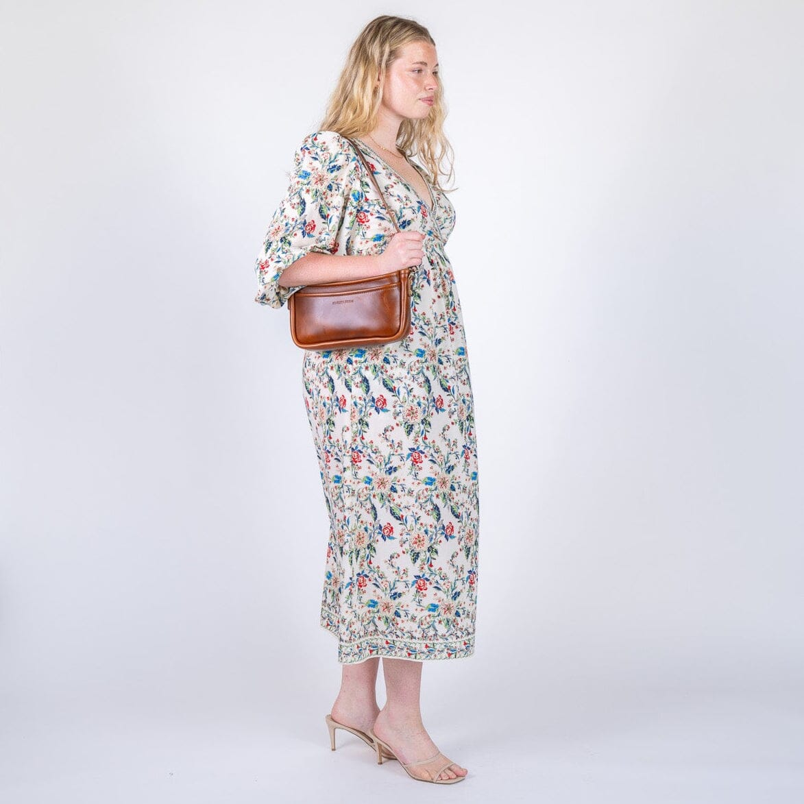 RENNIE LEATHER SHOULDER BAG - CHESTNUT