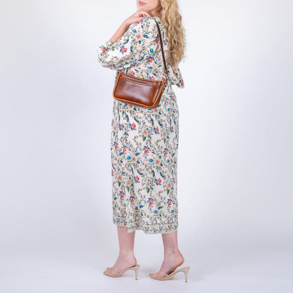 RENNIE LEATHER SHOULDER BAG - CHESTNUT - IN STOCK