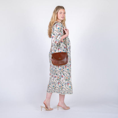 VIVIAN SATCHEL LEATHER CROSSBODY - CHESTNUT