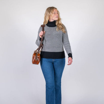 HOFFMAN LEATHER CROSSBODY BAG - MINI - CHESTNUT