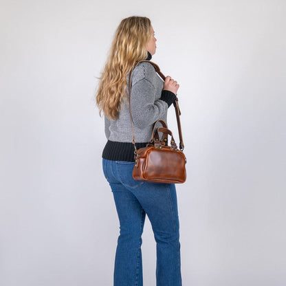 HOFFMAN LEATHER CROSSBODY BAG - MINI - CHESTNUT