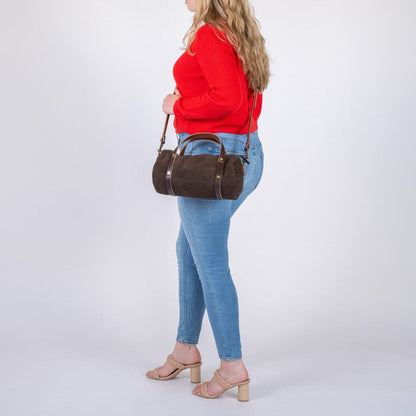 JANE LEATHER CROSSBODY - CHOCOLATE SUEDE