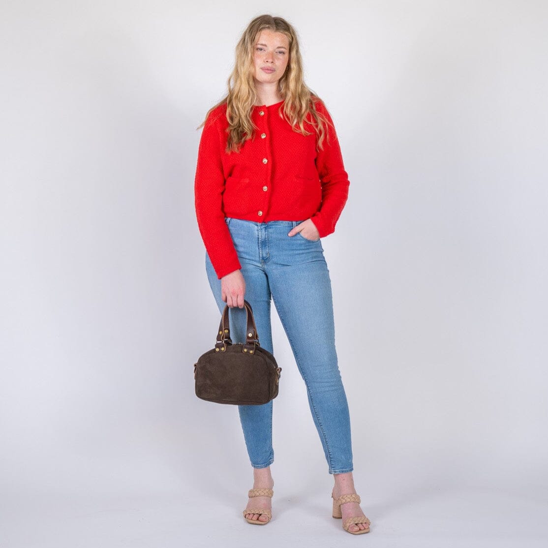 HOFFMAN LEATHER CROSSBODY BAG - MINI - CHOCOLATE SUEDE