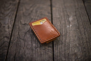 SLIM LEATHER CARD WALLET WITH MAGNETIC MONEY CLIP (READY TO SHIP)