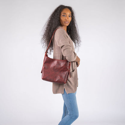JULIANNE LEATHER HOBO BAG - SMALL