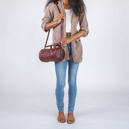JANE LEATHER CROSSBODY - WINE BISON - IN STOCK