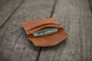 TUCK LEATHER CARD WALLET (READY TO SHIP)