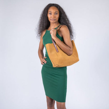 AVERY LEATHER TOTE BAG - MEDIUM - DESERT SUEDE - IN STOCK