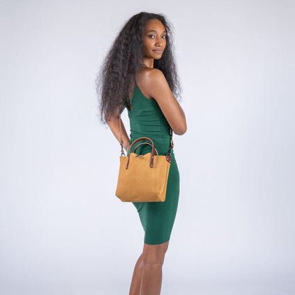 AVERY LEATHER TOTE BAG - MINI CROSSBODY - DESERT SUEDE