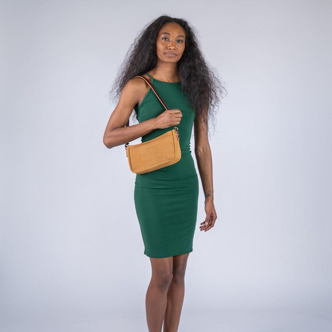 RENNIE LEATHER SHOULDER BAG - DESERT SUEDE