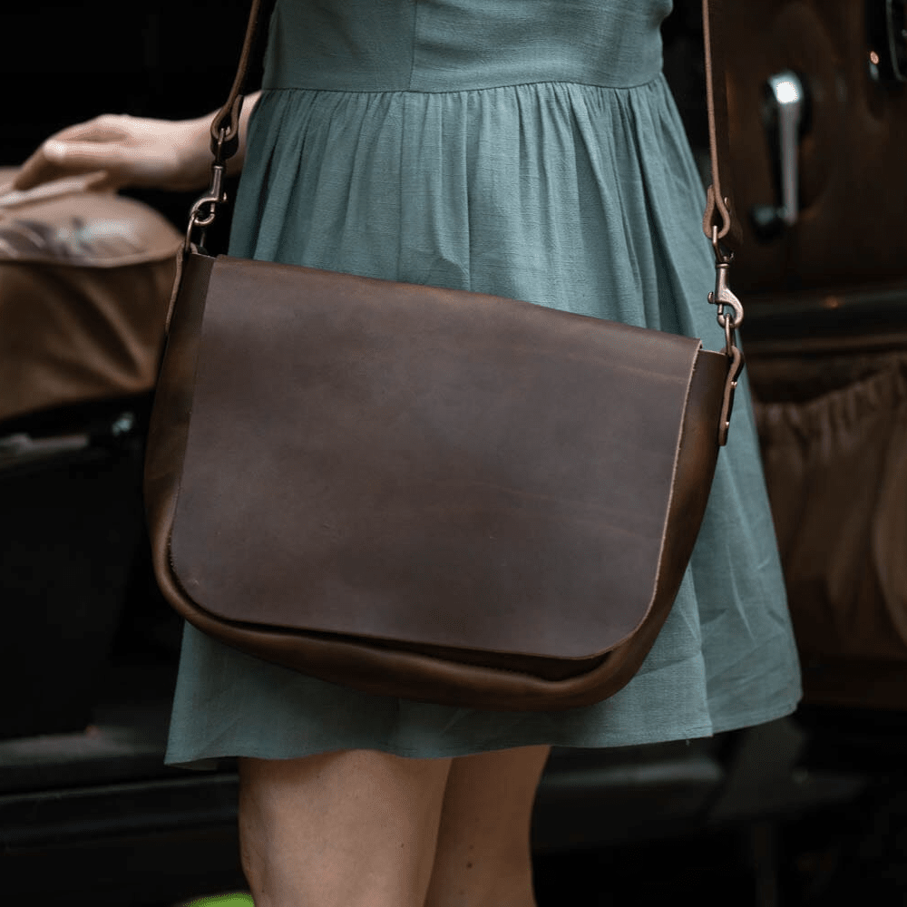 KINDLE LEATHER SATCHEL - RUSTIC PECAN