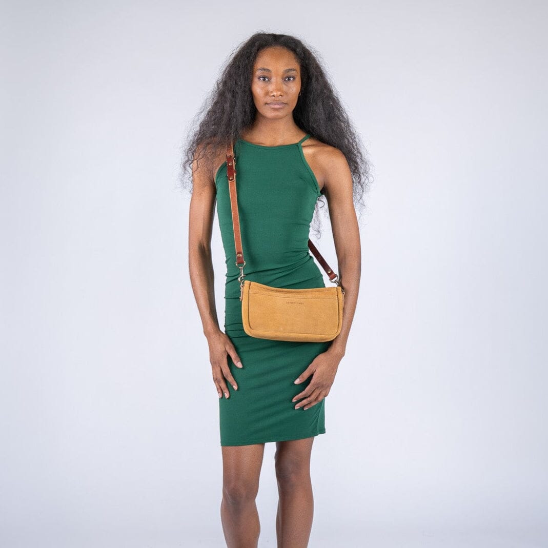 RENNIE LEATHER SHOULDER BAG - DESERT SUEDE