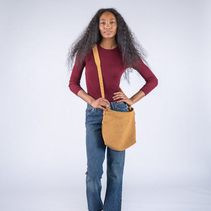 JULIANNE LEATHER HOBO BAG - SMALL