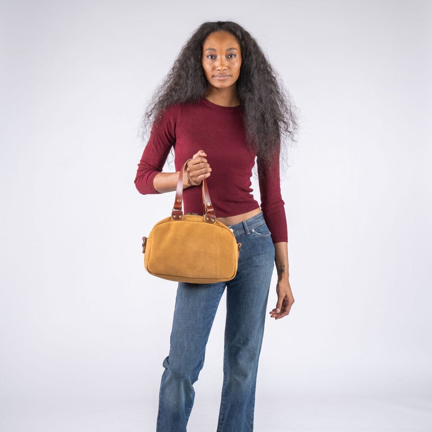 HOFFMAN LEATHER CROSSBODY BAG - DESERT SUEDE