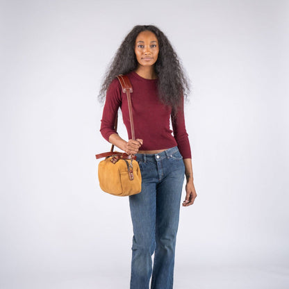 HOFFMAN LEATHER CROSSBODY BAG - DESERT SUEDE