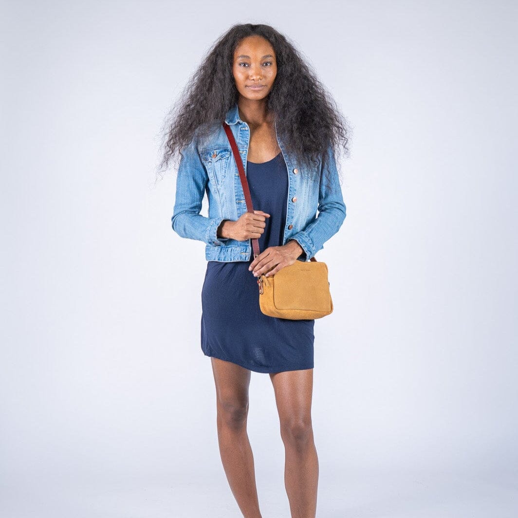 SARAH LEATHER CROSSBODY - DESERT SUEDE - IN STOCK