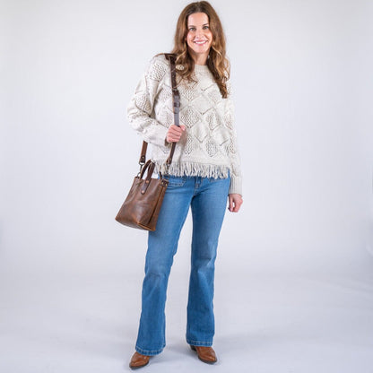 AVERY LEATHER TOTE BAG - MINI CROSSBODY - HICKORY BISON - IN STOCK