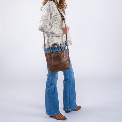 AVERY LEATHER TOTE BAG - MINI CROSSBODY - HICKORY BISON - IN STOCK