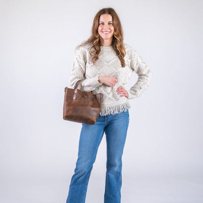 AVERY LEATHER TOTE BAG - MINI CROSSBODY - HICKORY BISON - IN STOCK