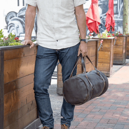 WILLIAM LEATHER WEEKENDER DUFFLE BAG