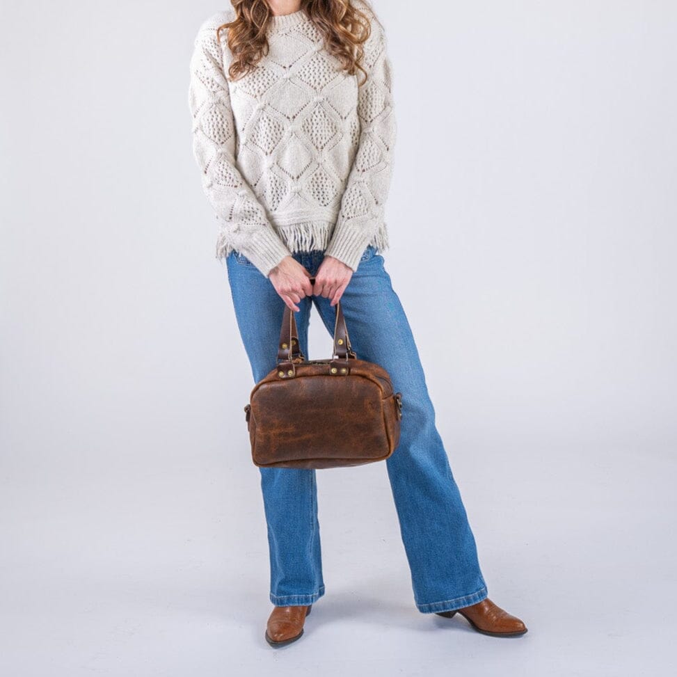 HOFFMAN LEATHER CROSSBODY BAG - HICKORY BISON - IN STOCK