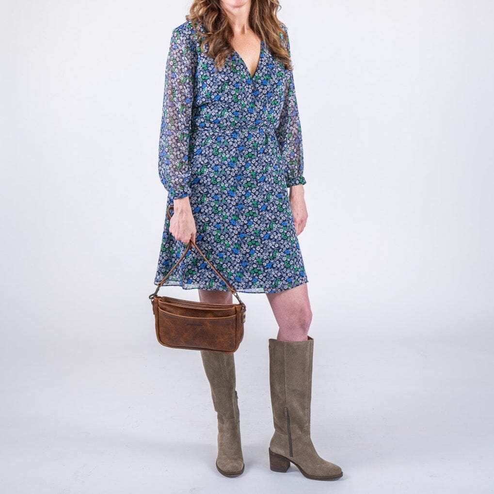 RENNIE LEATHER SHOULDER BAG - HICKORY BISON