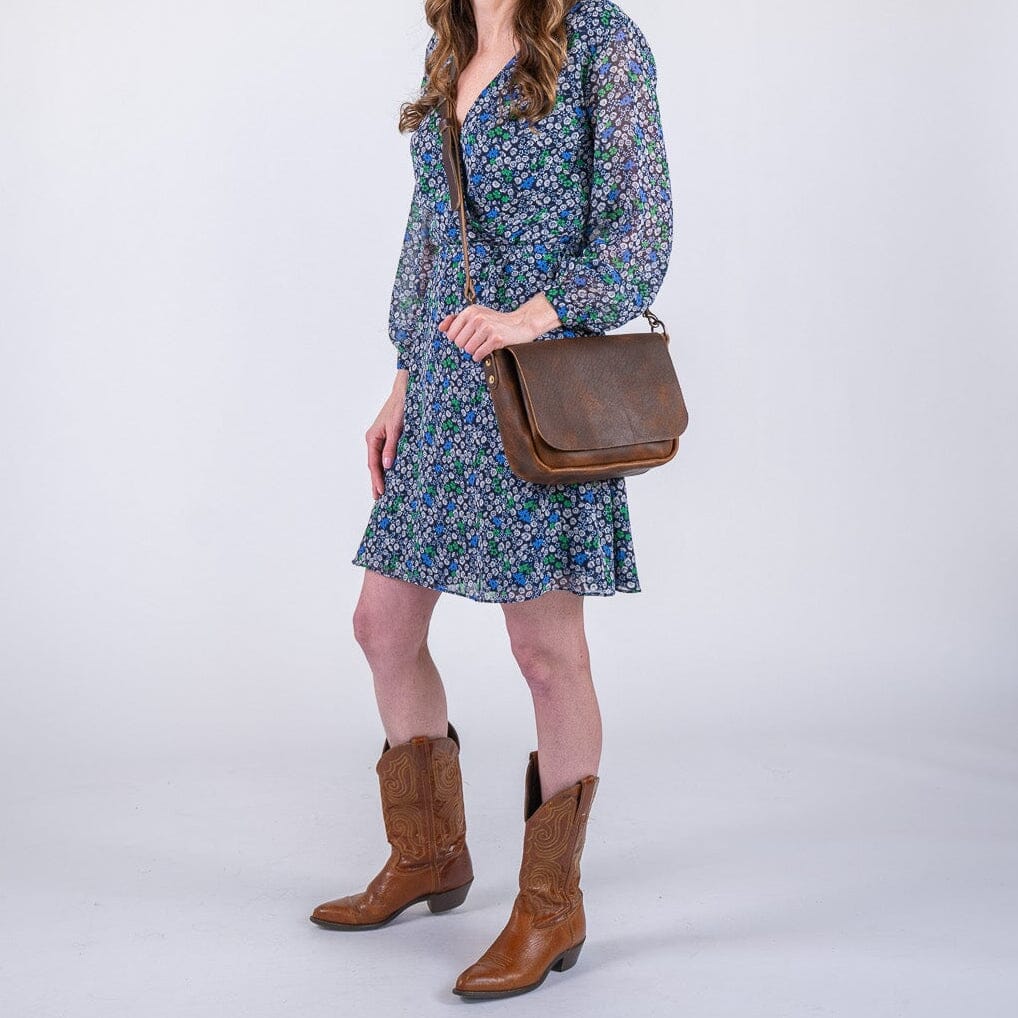 KINDLE LEATHER SATCHEL - SMALL - HICKORY - IN STOCK