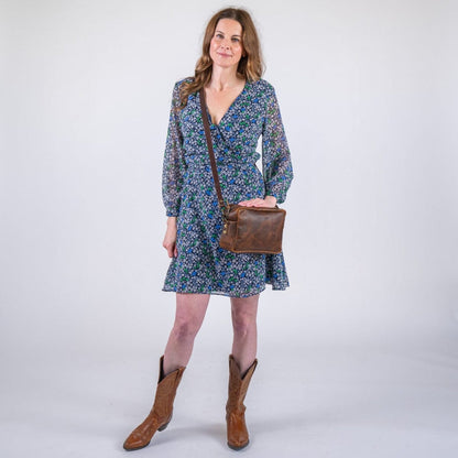 SARAH LEATHER CROSSBODY - HICKORY BISON