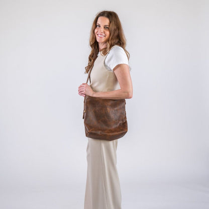 JULIANNE LEATHER HOBO BAG - SMALL