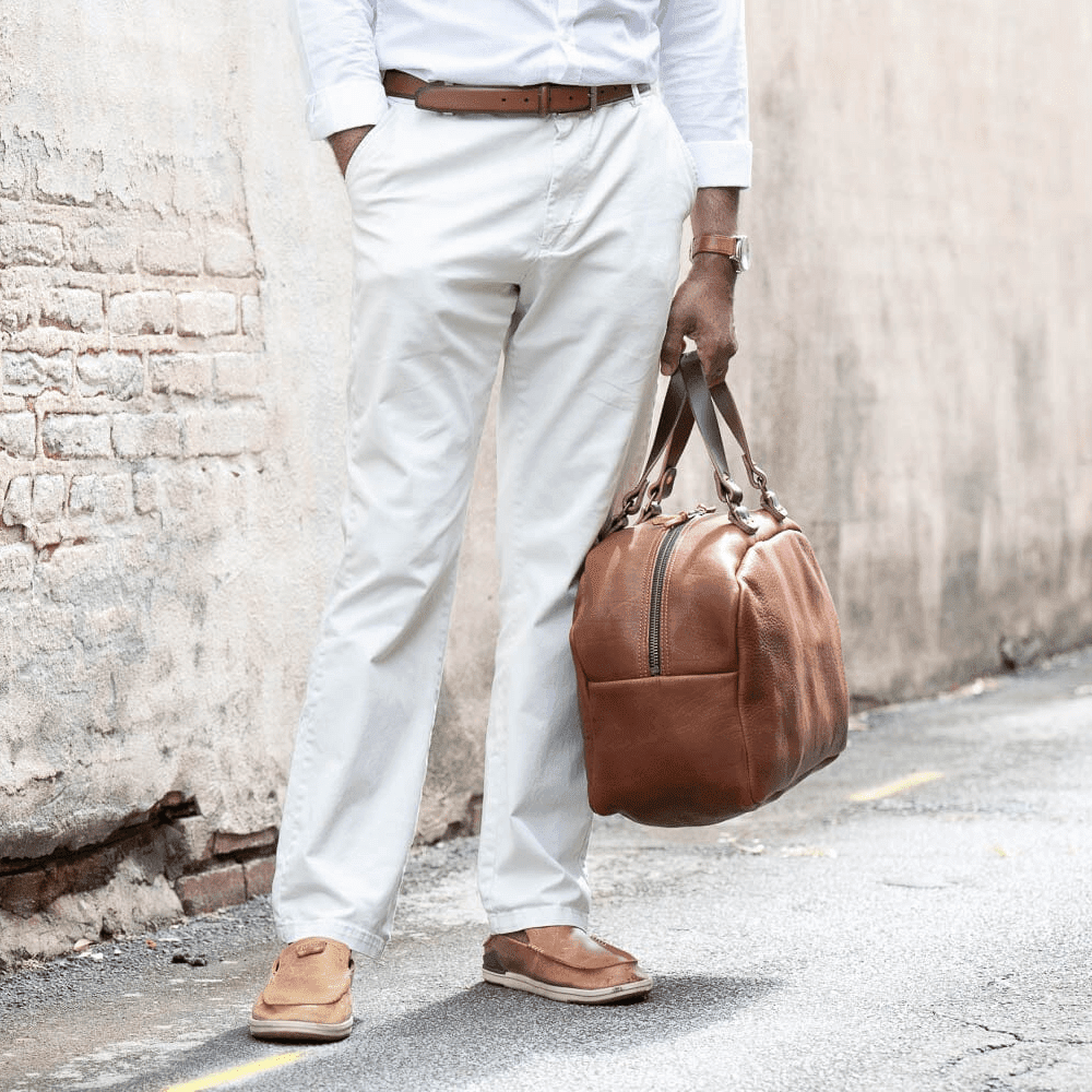 HOFFMAN LEATHER WEEKENDER DUFFLE BAG - IN STOCK