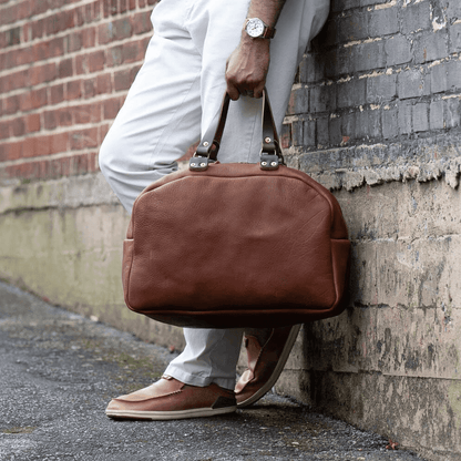 HOFFMAN LEATHER WEEKENDER DUFFLE BAG - IN STOCK