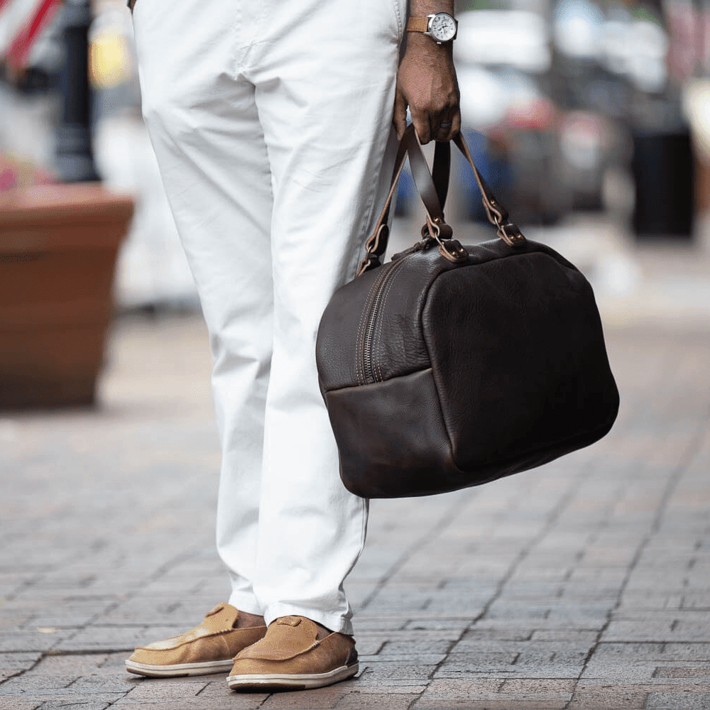 HOFFMAN LEATHER WEEKENDER DUFFLE BAG - IN STOCK