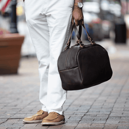 HOFFMAN LEATHER WEEKENDER DUFFLE BAG - IN STOCK