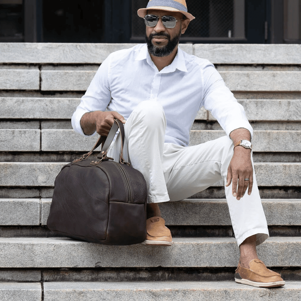 HOFFMAN LEATHER WEEKENDER DUFFLE BAG - IN STOCK