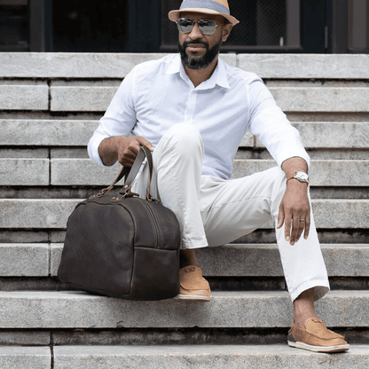 HOFFMAN LEATHER WEEKENDER DUFFLE BAG - IN STOCK