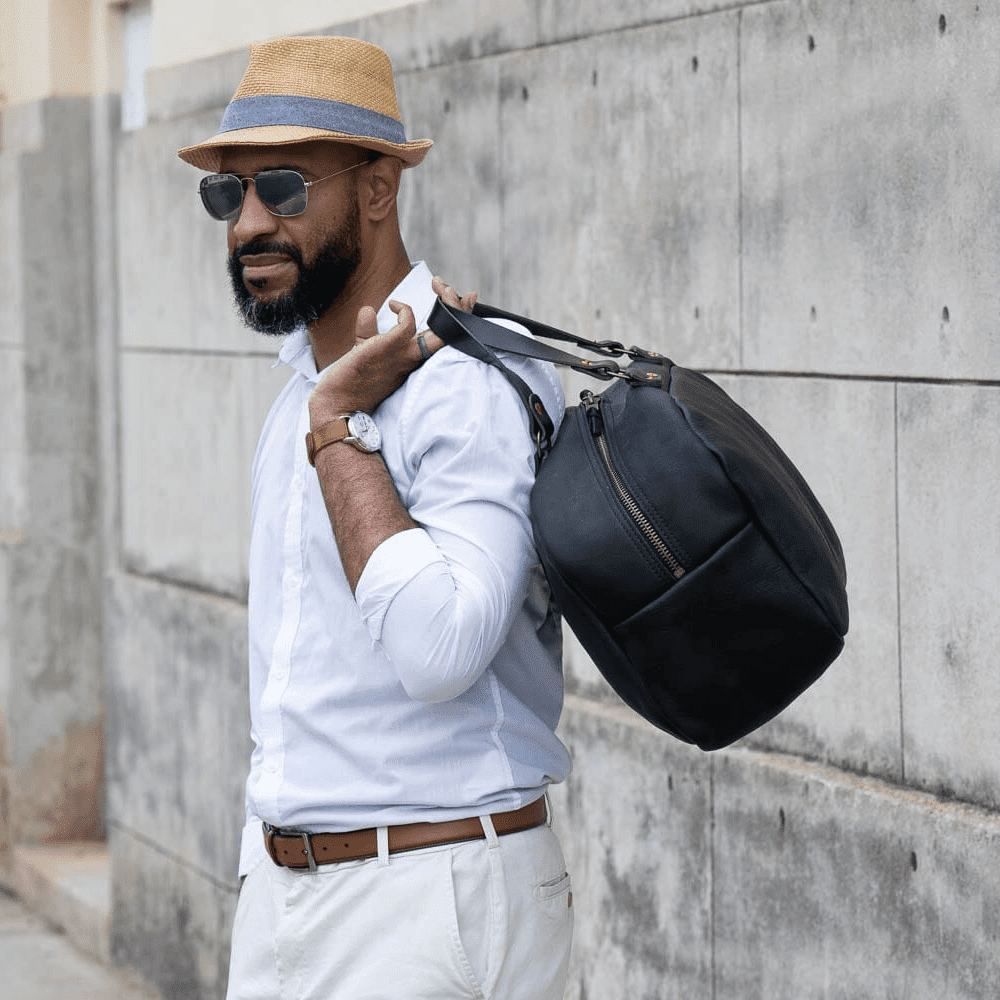 HOFFMAN LEATHER WEEKENDER DUFFLE BAG - IN STOCK