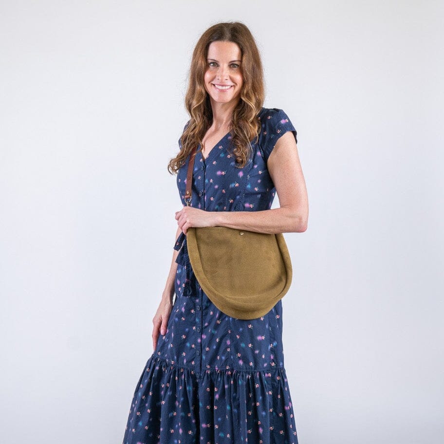 CELESTE LEATHER HOBO BAG - PISTACHIO SUEDE