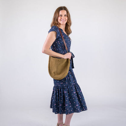 CELESTE LEATHER HOBO BAG - PISTACHIO SUEDE