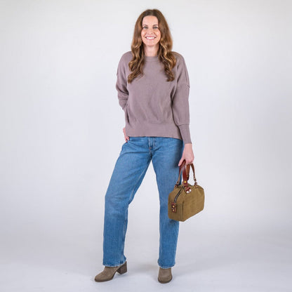 HOFFMAN LEATHER CROSSBODY BAG - MINI - PISTACHIO SUEDE