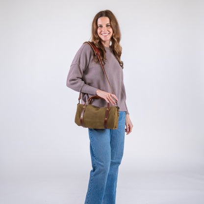 JANE LEATHER CROSSBODY - PISTACHIO SUEDE