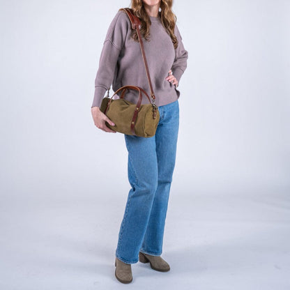 JANE LEATHER CROSSBODY - PISTACHIO SUEDE