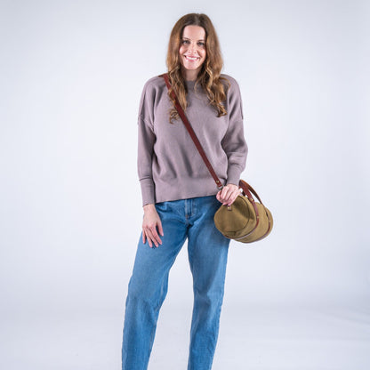 JANE LEATHER CROSSBODY - PISTACHIO SUEDE