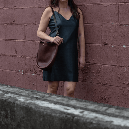 CELESTE LEATHER HOBO BAG - MERLOT