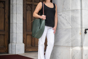 Celeste Leather Hobo Bag - Large - Forest Green (READY TO SHIP)