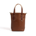 AVERY LEATHER TOTE - SLIM - SMALL - SADDLE - D-RINGS - IN STOCK