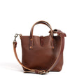 AVERY LEATHER TOTE BAG - MINI CROSSBODY - SADDLE - IN STOCK