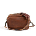 SARAH LEATHER CROSSBODY - SADDLE - WITH INSIDE POCKET - IN STOCK
