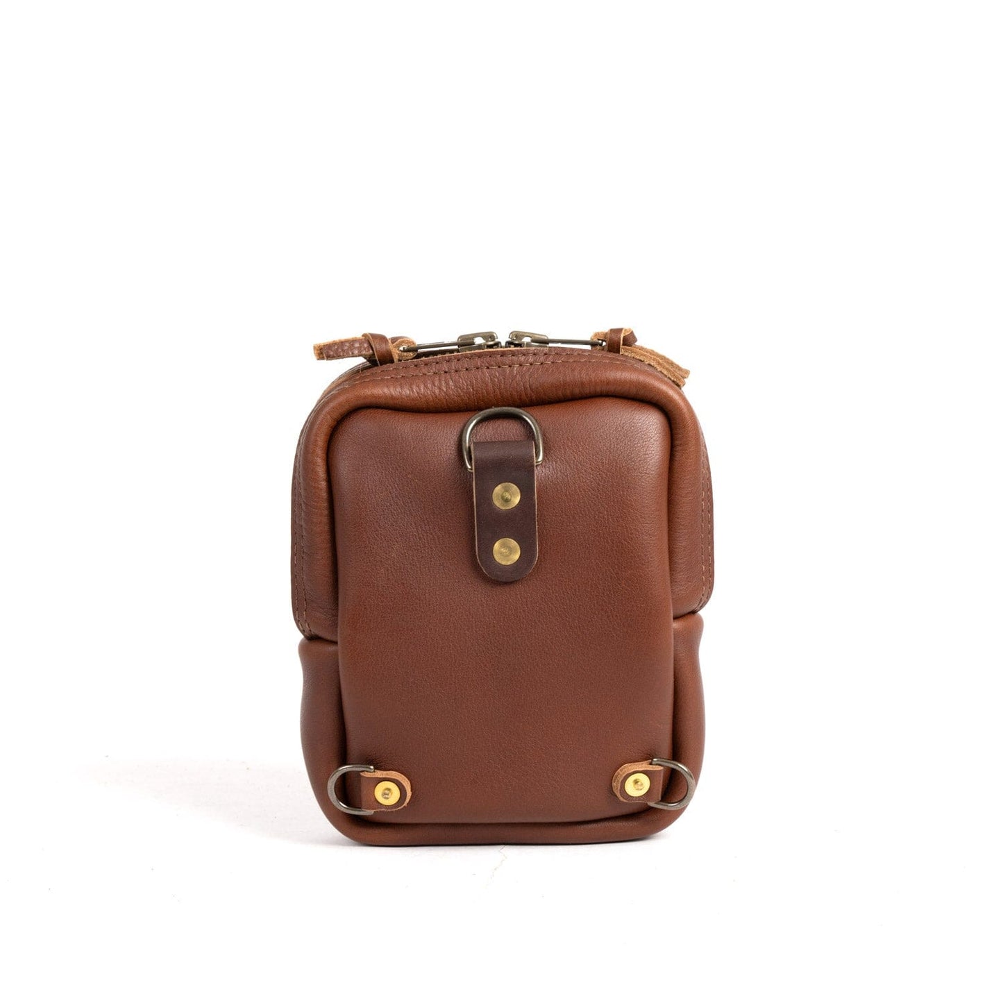 LEATHER SLING BAG - SMALL - SADDLE - IN STOCK