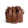 ABBY LEATHER BUCKET BAG - SADDLE - IN STOCK
